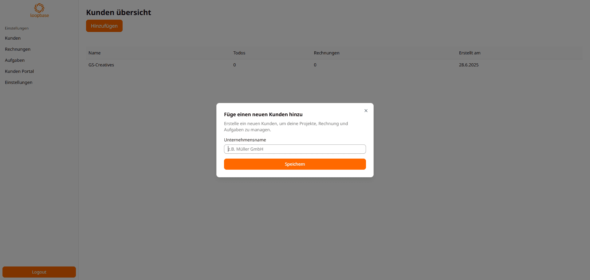 Kunden hinzufügen Preview