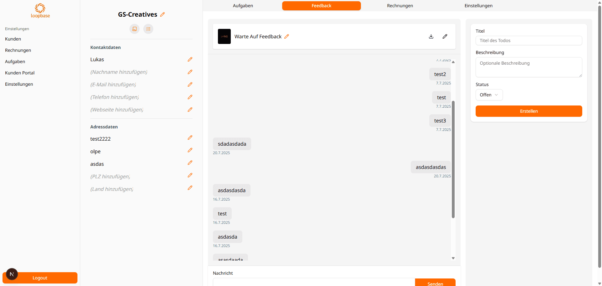 Feedback Chat Preview