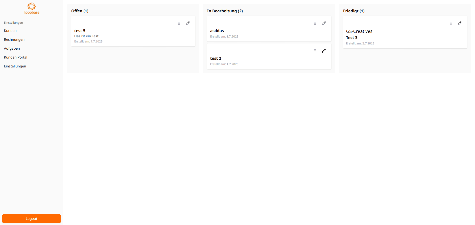 Allgemeine Aufgabenübersicht Preview