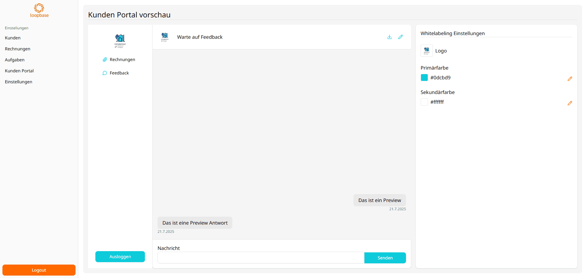 White-Label Kundenportal Preview